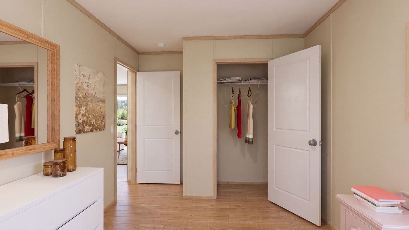 The BOONE Bedroom. This Manufactured Mobile Home features 4 bedrooms and 2 baths.
