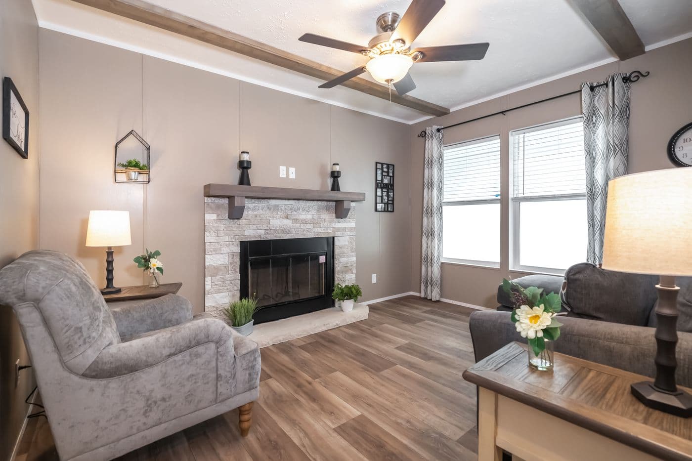 The TRADITION 56D Family Room. This Manufactured Mobile Home features 3 bedrooms and 2 baths.