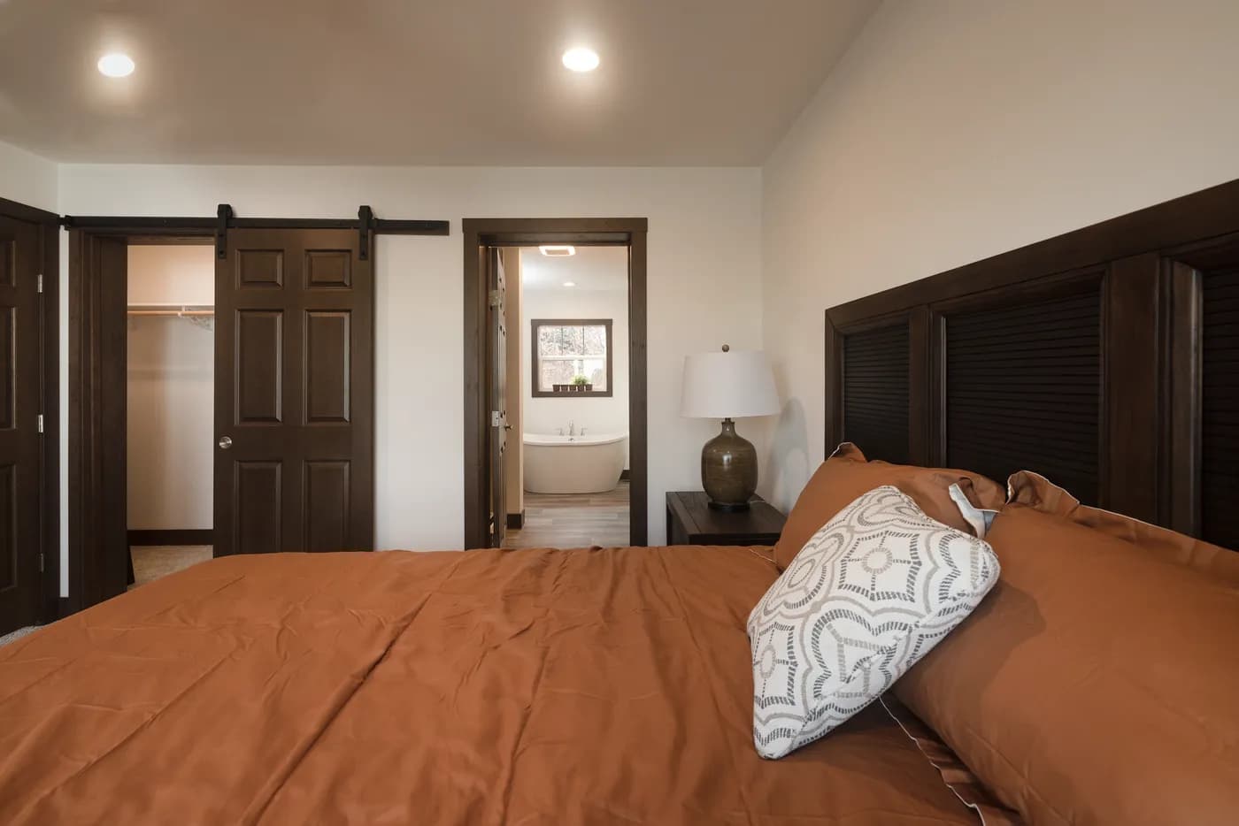 The LEGEND 78 Primary Bedroom. This Manufactured Mobile Home features 3 bedrooms and 2 baths.