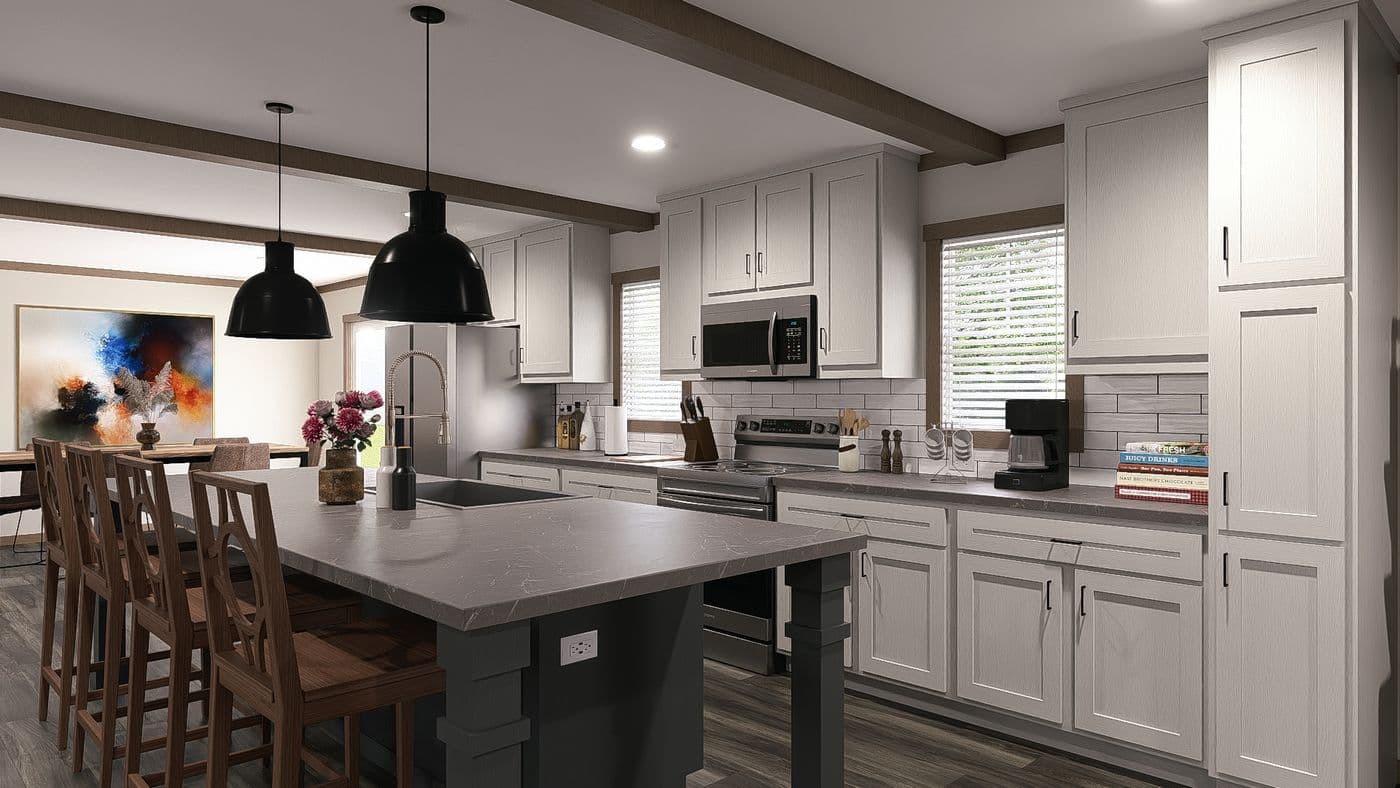 The NELLIE Kitchen. This Manufactured Mobile Home features 4 bedrooms and 2 baths.