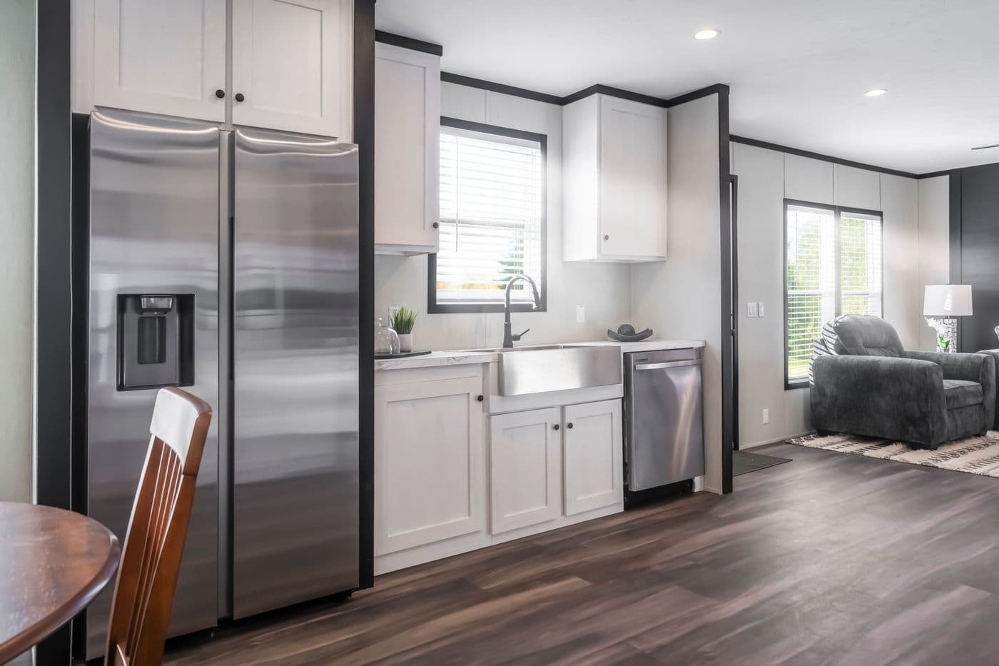 The LIL SOUTHERN CHARM Kitchen. This Manufactured Mobile Home features 3 bedrooms and 2 baths.