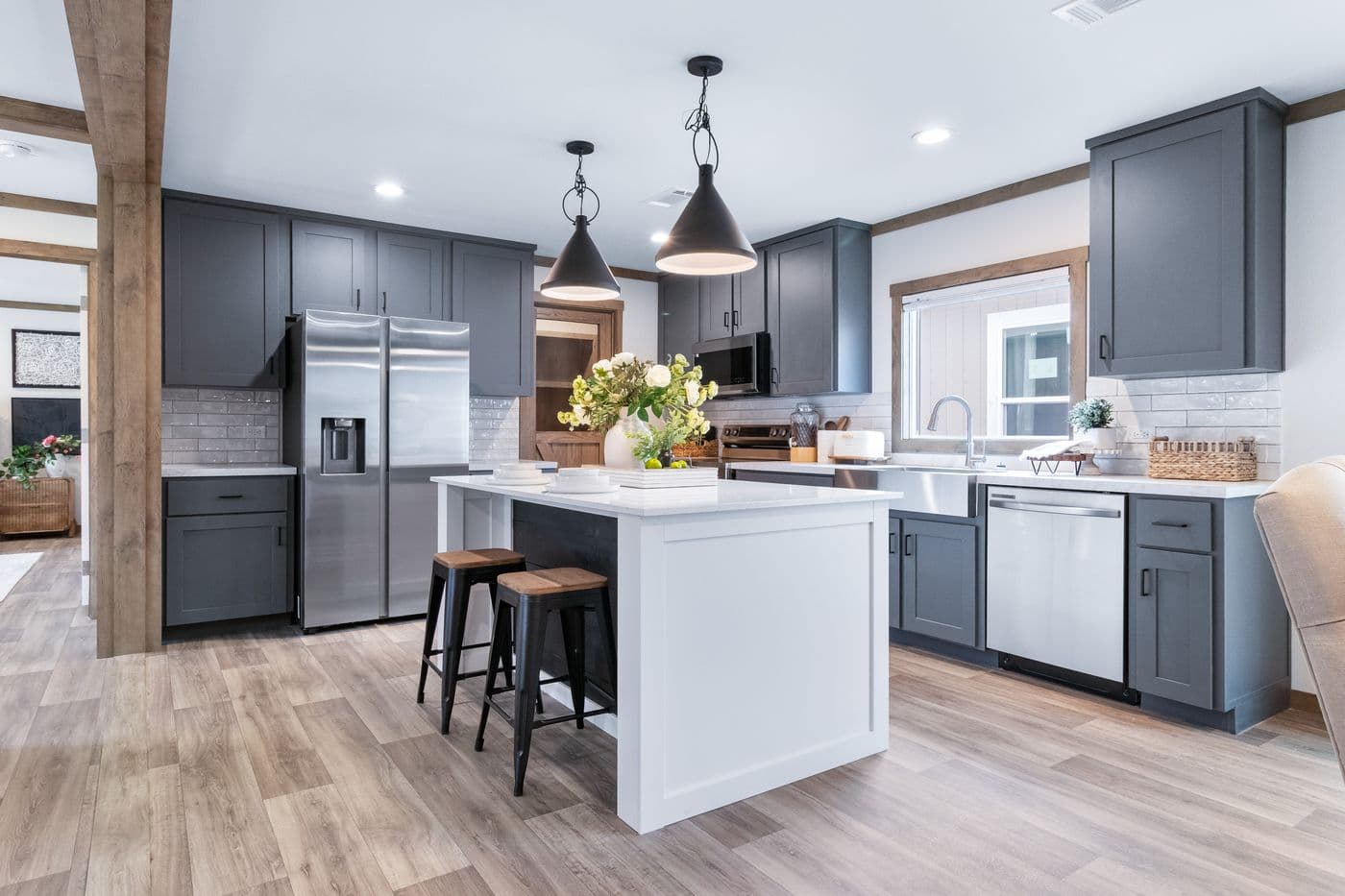 The FARM 3 FLEX Kitchen. This Manufactured Mobile Home features 3 bedrooms and 2 baths.