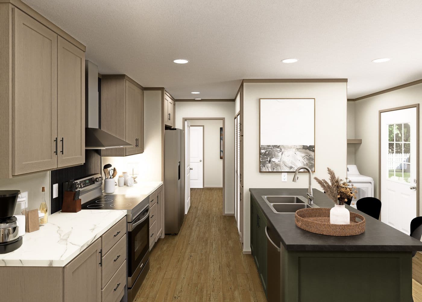 The CLARK Kitchen. This Manufactured Mobile Home features 3 bedrooms and 2 baths.
