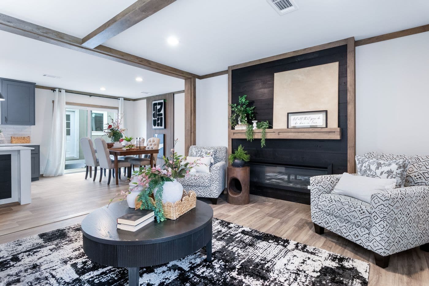 The FARM 3 FLEX Living Room. This Manufactured Mobile Home features 3 bedrooms and 2 baths.