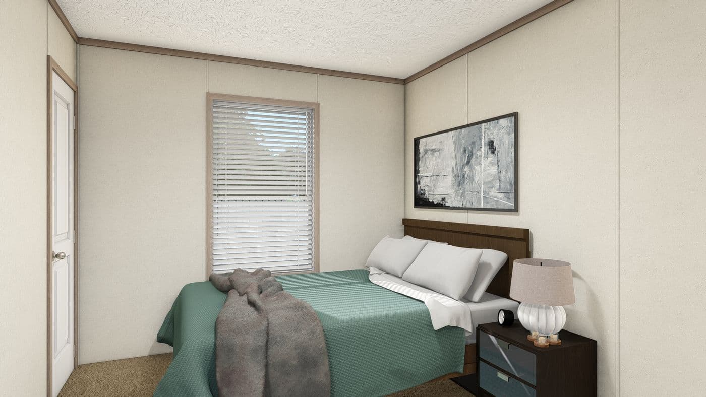 The 7616-4773P THE PULSE Guest Bedroom. This Manufactured Mobile Home features 3 bedrooms and 2 baths.