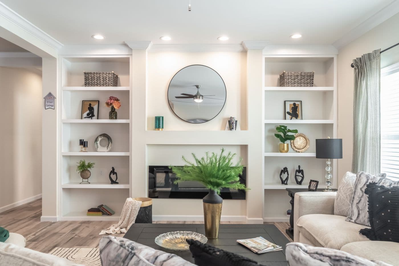 The SUPER 68 ELITE Living Room. This Manufactured Mobile Home features 3 bedrooms and 2 baths.