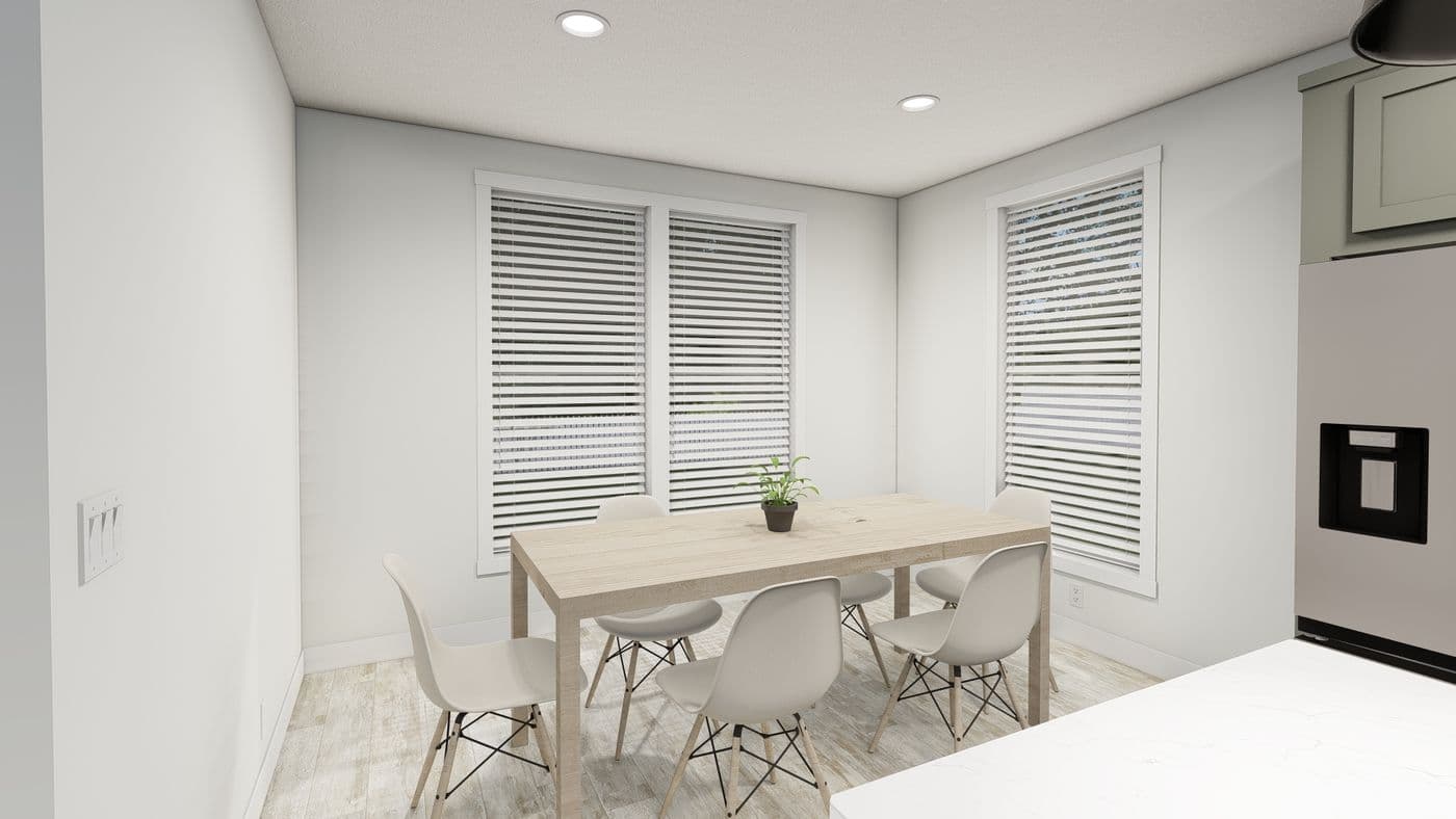 The HIP-2856-3C             BOSTON Dining Room. This Manufactured Mobile Home features 3 bedrooms and 2 baths.