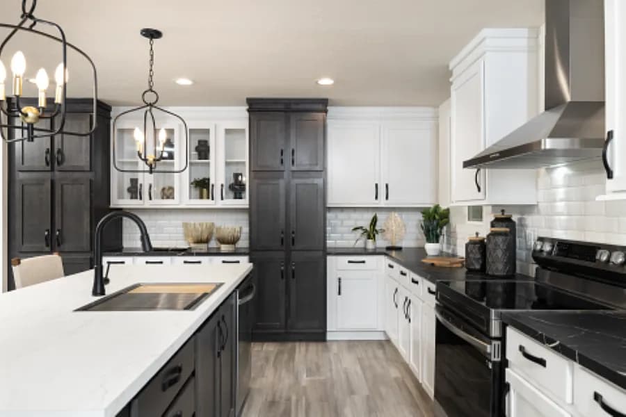 The STRATFORD PL 6630-MS062 SECT Kitchen. This Manufactured Mobile Home features 3 bedrooms and 2 baths.