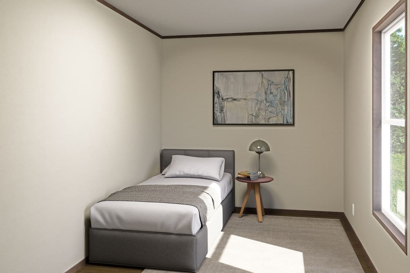 The TIDE Guest Bedroom. This Manufactured Mobile Home features 2 bedrooms and 2 baths.