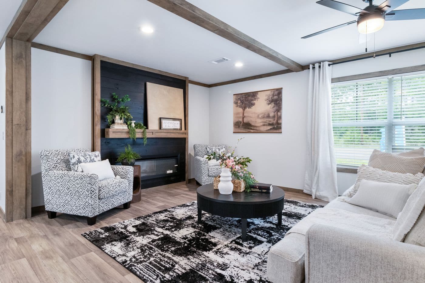 The FARM 3 FLEX Living Room. This Manufactured Mobile Home features 3 bedrooms and 2 baths.