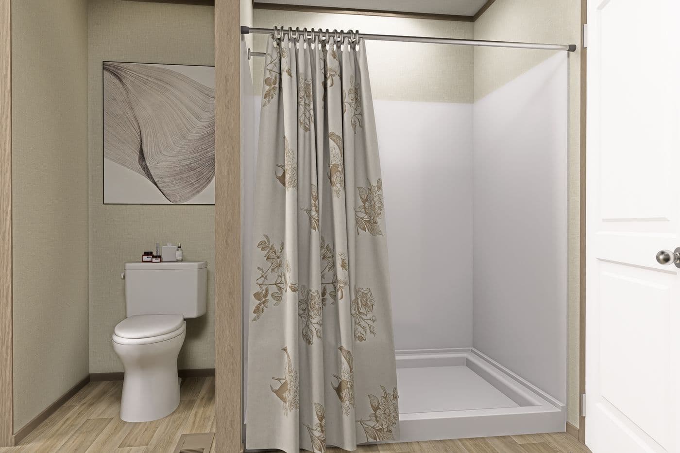The EXPLORER Primary Bathroom. This Manufactured Mobile Home features 3 bedrooms and 2 baths.