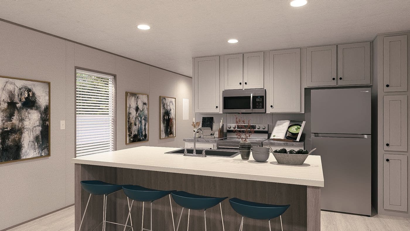 The MAYNARDVILLE CLASSIC 76 Kitchen. This Manufactured Mobile Home features 3 bedrooms and 2 baths.