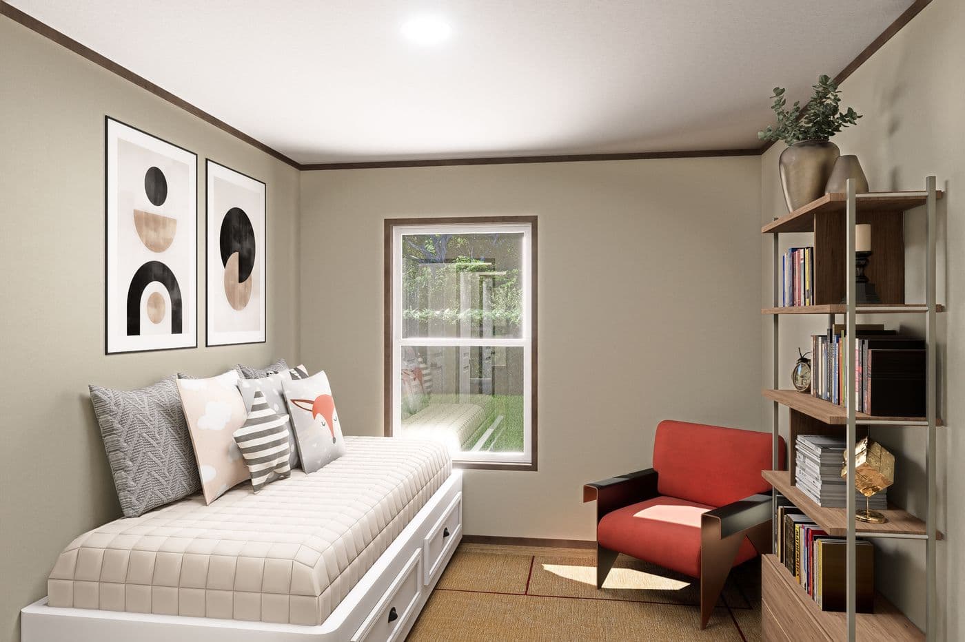 The EXPLORER Bedroom. This Manufactured Mobile Home features 3 bedrooms and 2 baths.