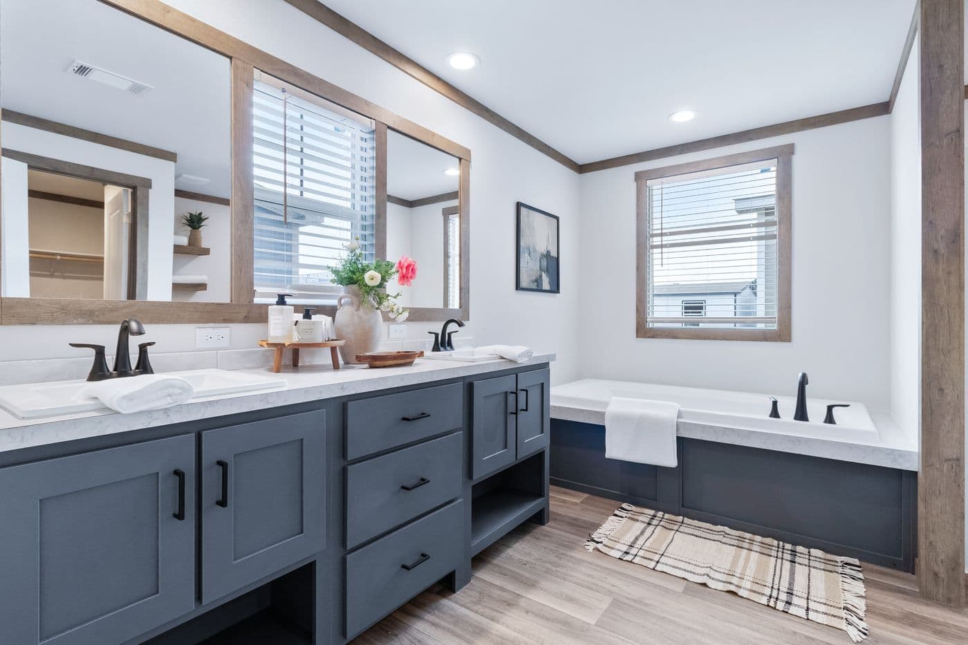 The FARM 3 FLEX Primary Bathroom. This Manufactured Mobile Home features 3 bedrooms and 2 baths.