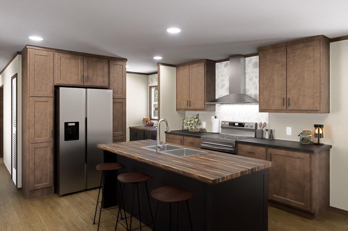 The VOYAGE Kitchen. This Manufactured Mobile Home features 3 bedrooms and 2 baths.