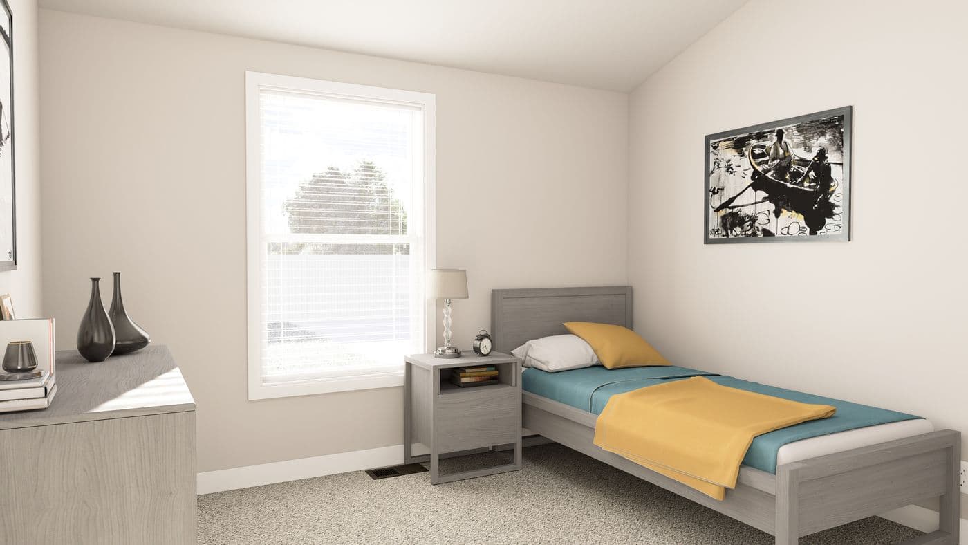 The ING602K GENERAL SHERMAN     GW Bedroom. This Manufactured Mobile Home features 3 bedrooms and 2 baths.