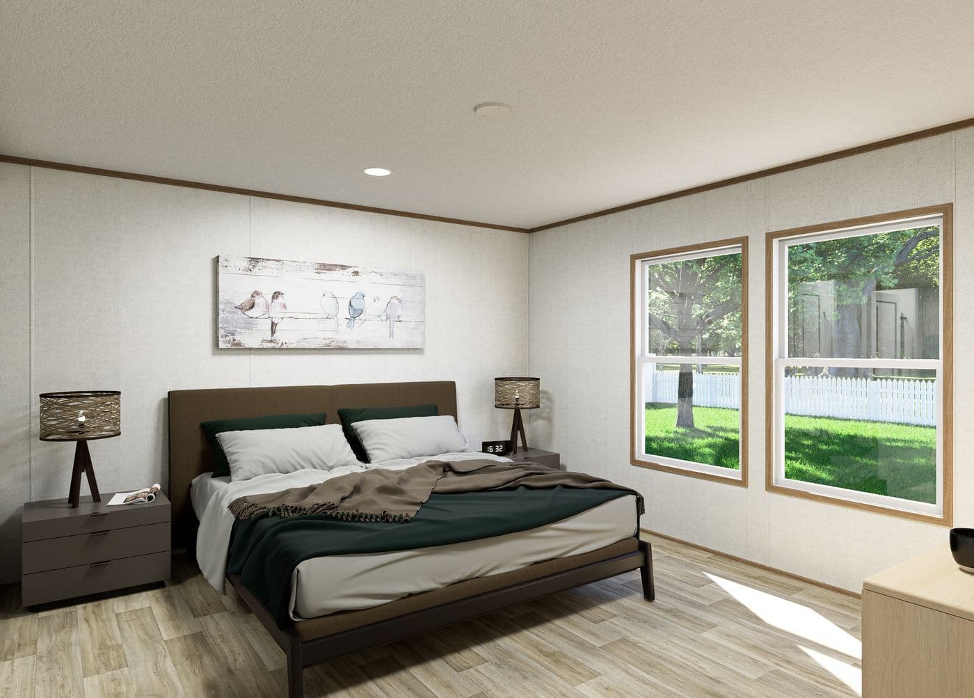The COVE Primary Bedroom. This Manufactured Mobile Home features 3 bedrooms and 2 baths.