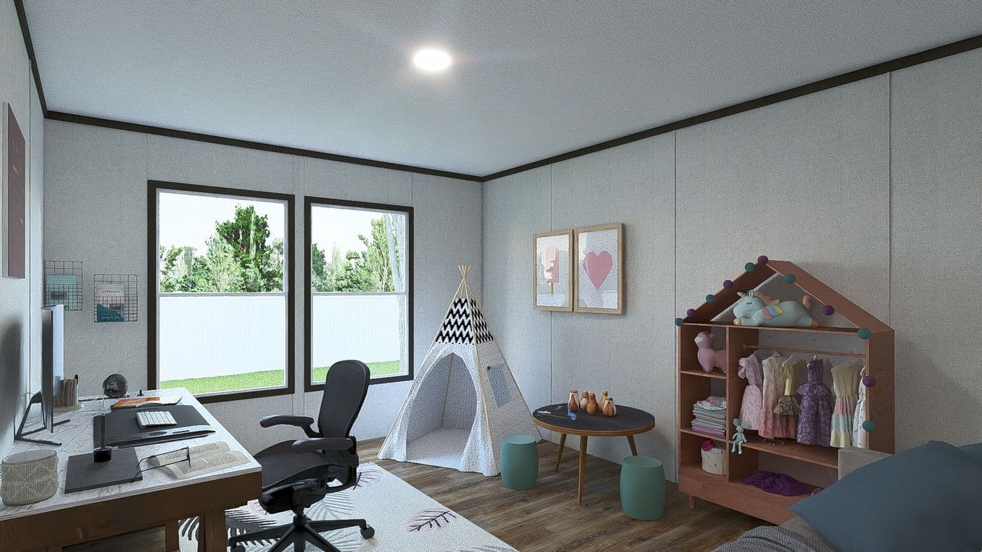 The EMPOWER Family Room. This Manufactured Mobile Home features 4 bedrooms and 2 baths.