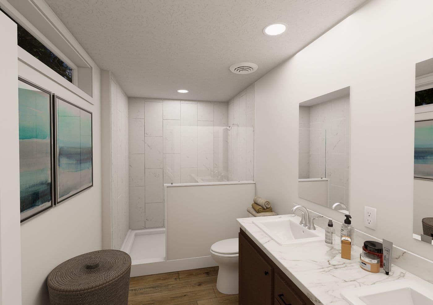 The ANNIVERSARY 2848 Primary Bathroom. This Manufactured Mobile Home features 3 bedrooms and 2 baths.