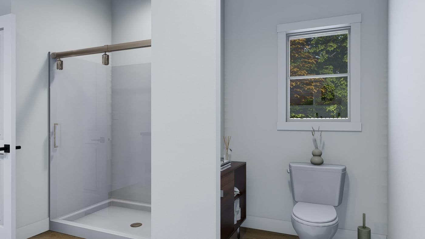 The BRYCE Primary Bathroom. This Manufactured Mobile Home features 3 bedrooms and 2 baths.