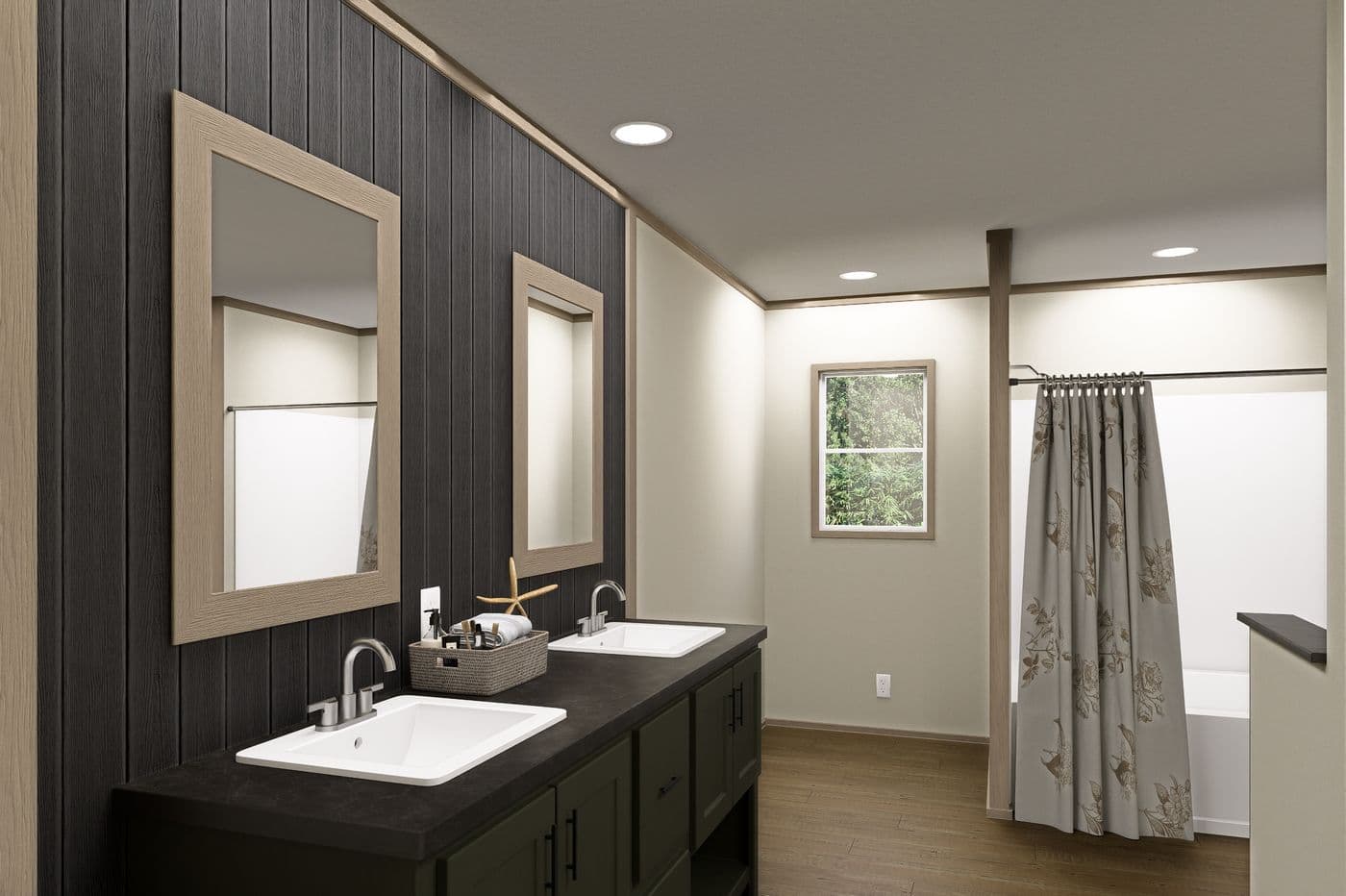 The SUMMIT Primary Bathroom. This Manufactured Mobile Home features 4 bedrooms and 3 baths.