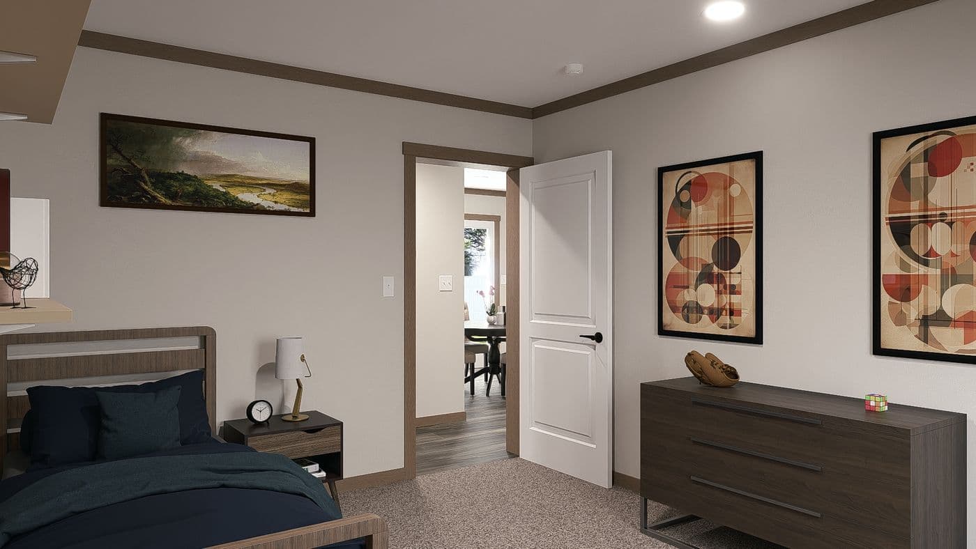 The LIZZIE Guest Bedroom. This Manufactured Mobile Home features 3 bedrooms and 2 baths.