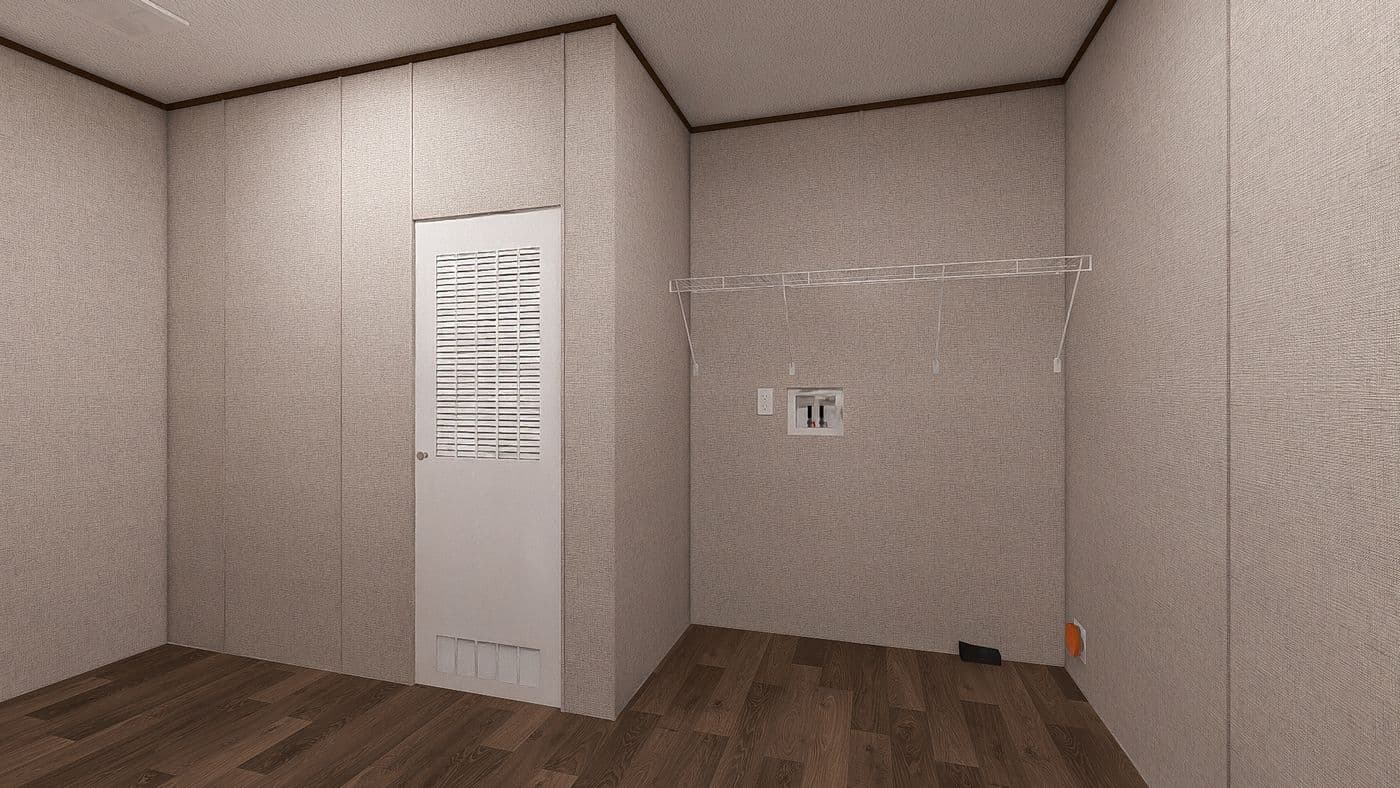 The REDWOOD Utility Room. This Manufactured Mobile Home features 5 bedrooms and 3 baths.