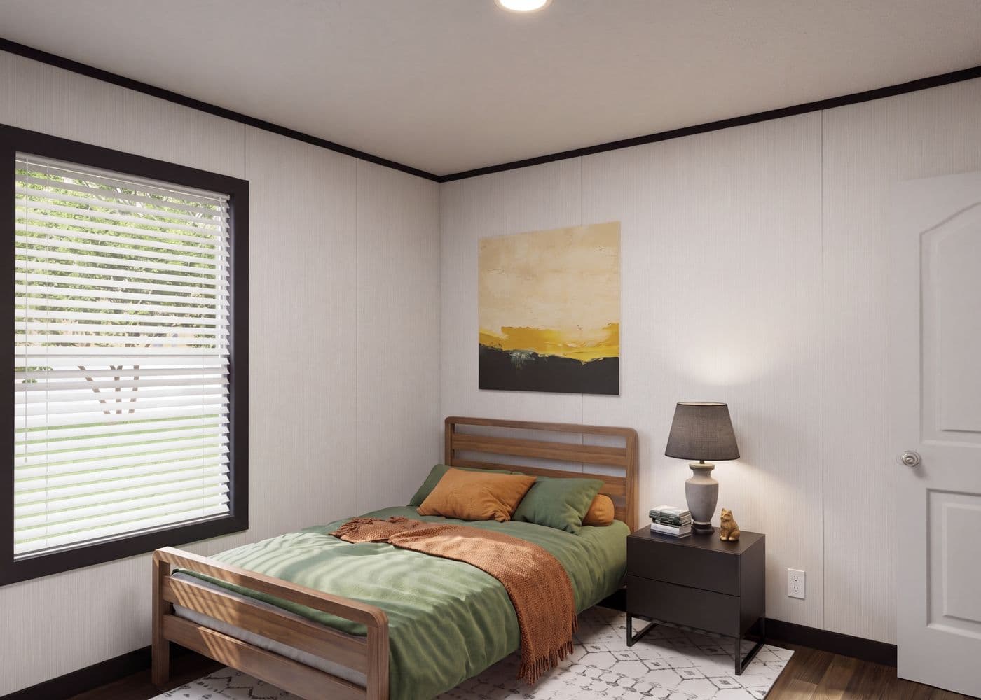 The THE FUSION 32H Bedroom. This Manufactured Mobile Home features 5 bedrooms and 3 baths.