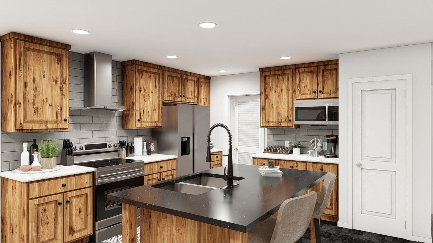 The ING681F EUCALYPTUS          GW Kitchen. This Manufactured Mobile Home features 3 bedrooms and 2 baths.