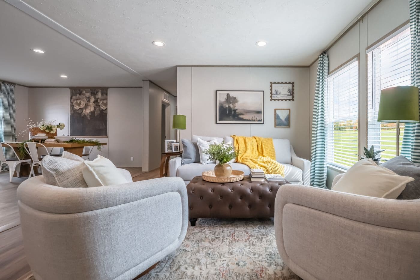 The VISTA Living Room. This Manufactured Mobile Home features 3 bedrooms and 2 baths.