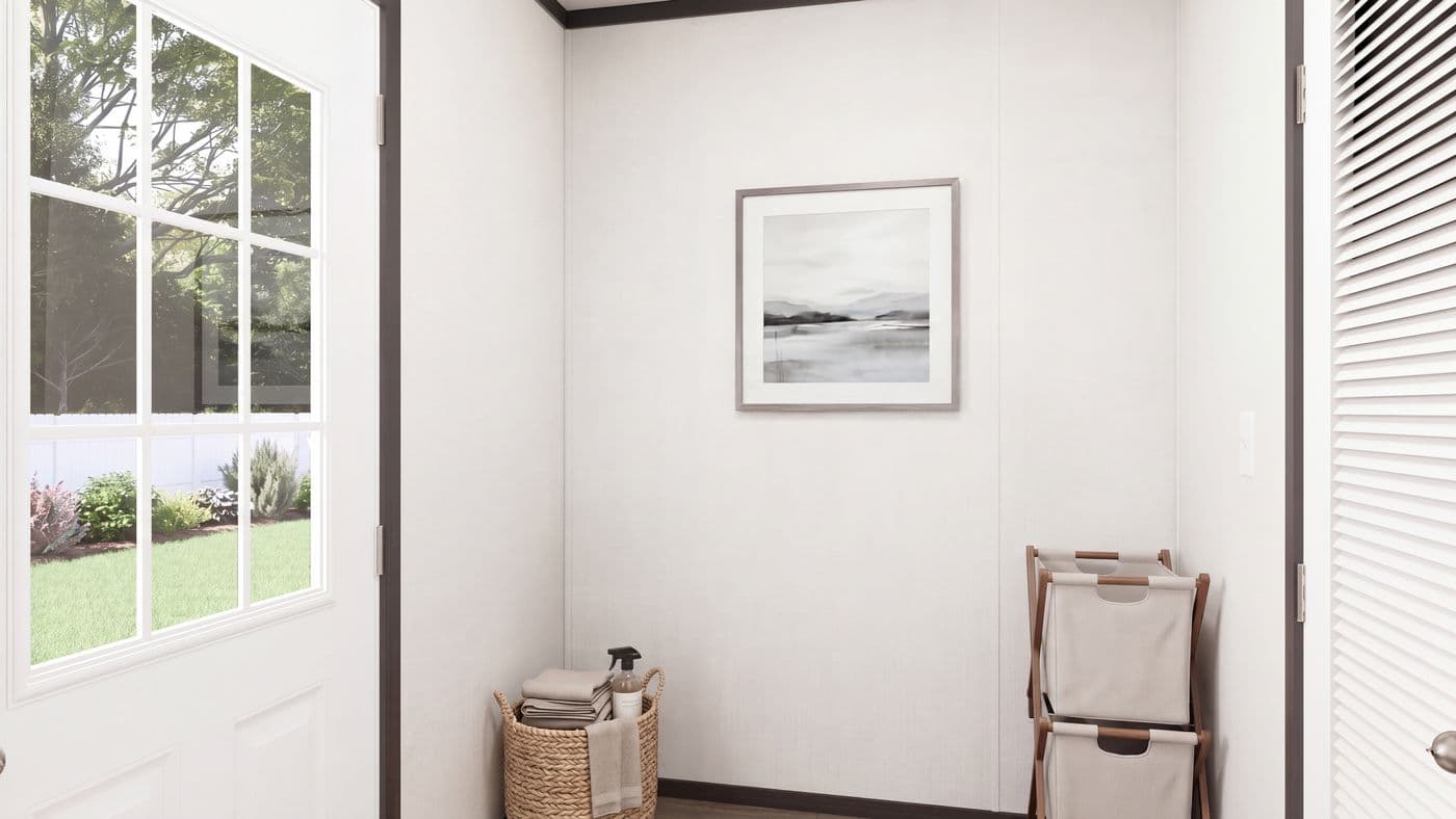 The THE MOUNTAINEER 56 Utility Room. This Manufactured Mobile Home features 3 bedrooms and 2 baths.