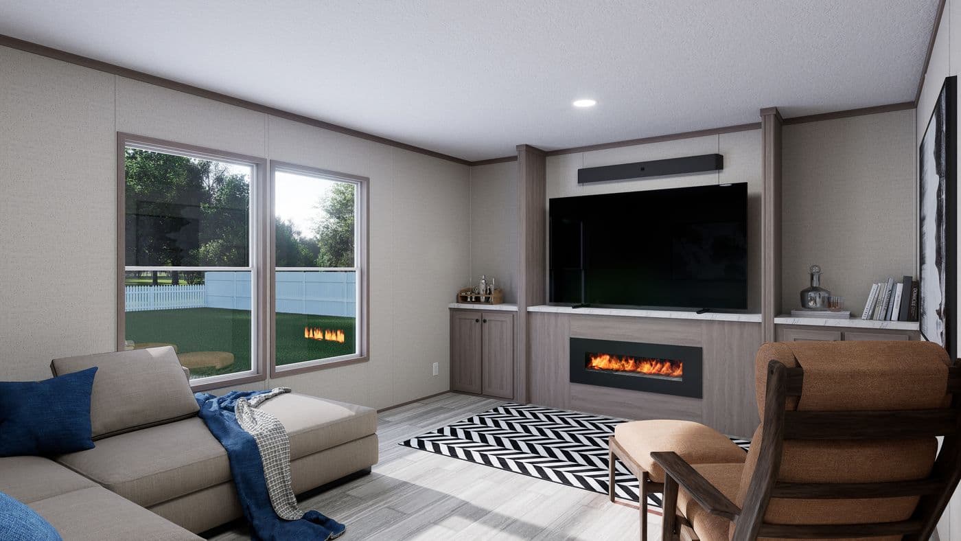 The THE MOUNTAINEER 60 Den. This Manufactured Mobile Home features 3 bedrooms and 2 baths.