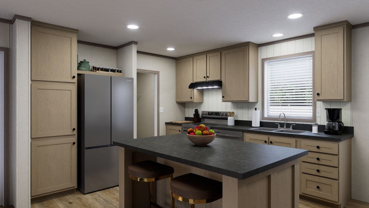 The 5224-CC55 STONEBRIDGE 52 Kitchen. This Manufactured Mobile Home features 3 bedrooms and 2 baths.