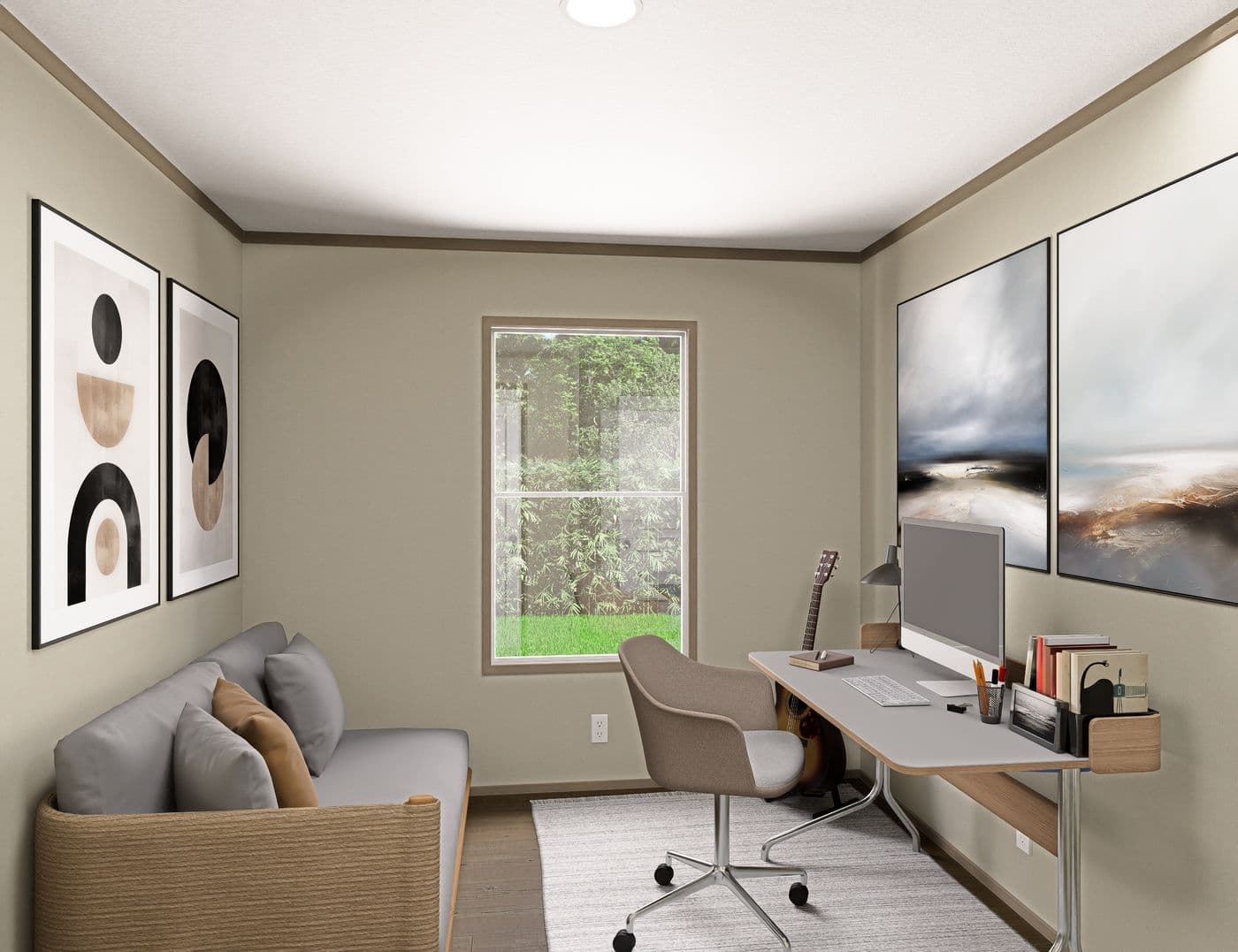 The RAINIER Guest Bedroom. This Manufactured Mobile Home features 4 bedrooms and 3 baths.