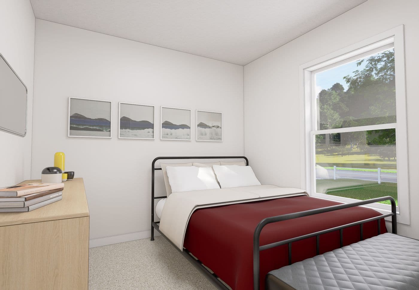 The 5017 IMAGINE Guest Bedroom. This Manufactured Mobile Home features 3 bedrooms and 2 baths.