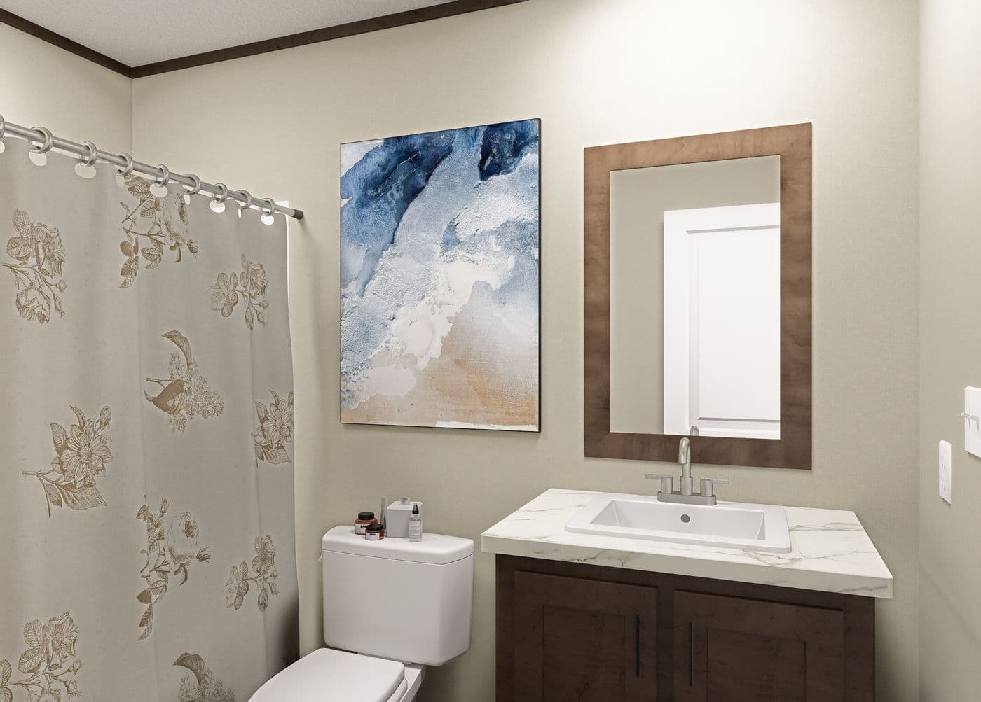 The DESOTO Guest Bathroom. This Manufactured Mobile Home features 3 bedrooms and 2 baths.