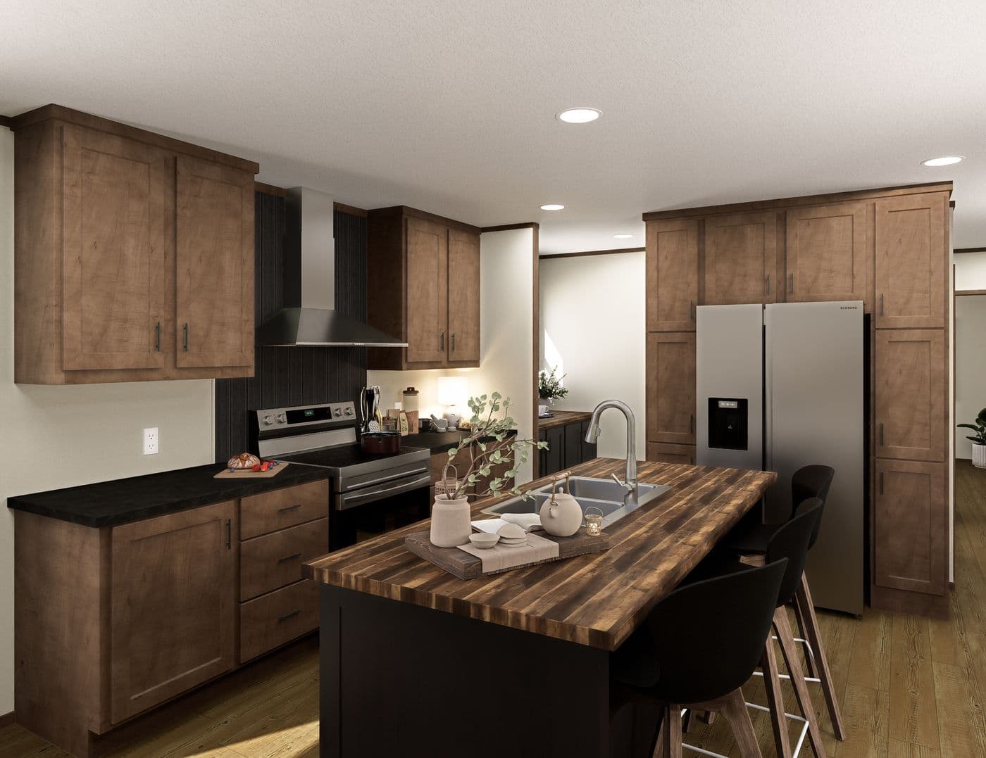 The ZION Kitchen. This Manufactured Mobile Home features 3 bedrooms and 2 baths.