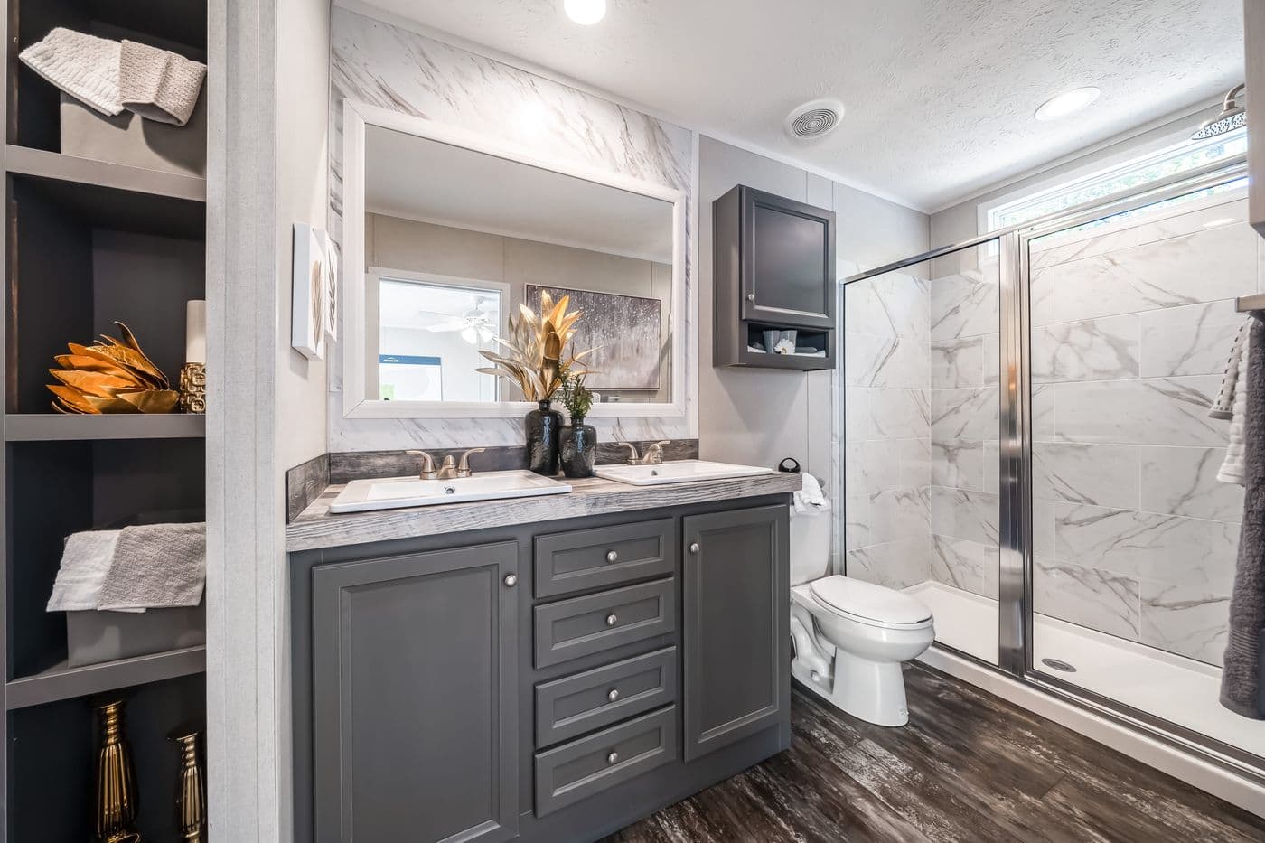The RIVERVIEW Exterior. This Manufactured Mobile Home features 2 bedrooms and 2 baths.