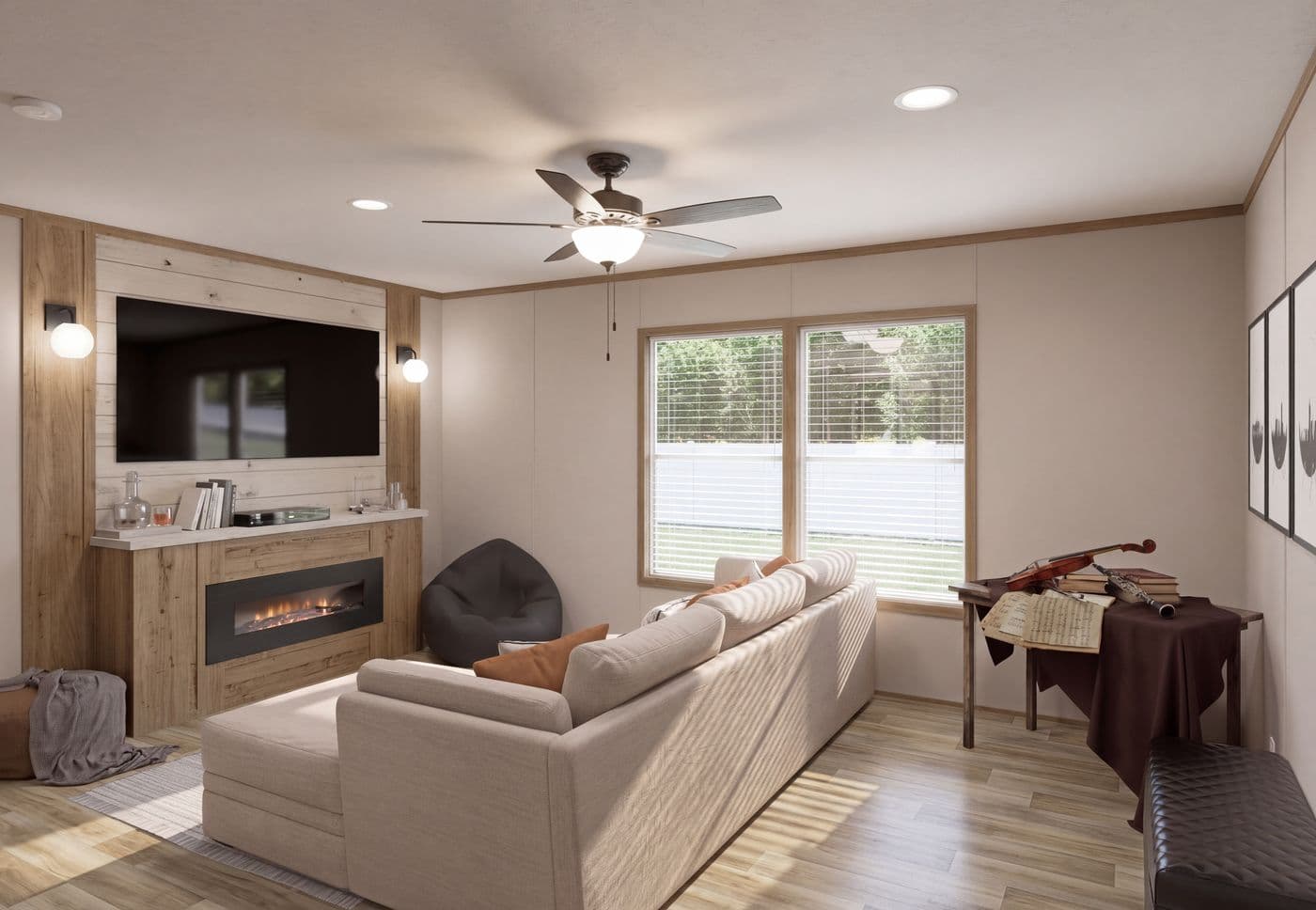 The THE MOUNTAINEER 72 Flex. This Manufactured Mobile Home features 3 bedrooms and 2 baths.
