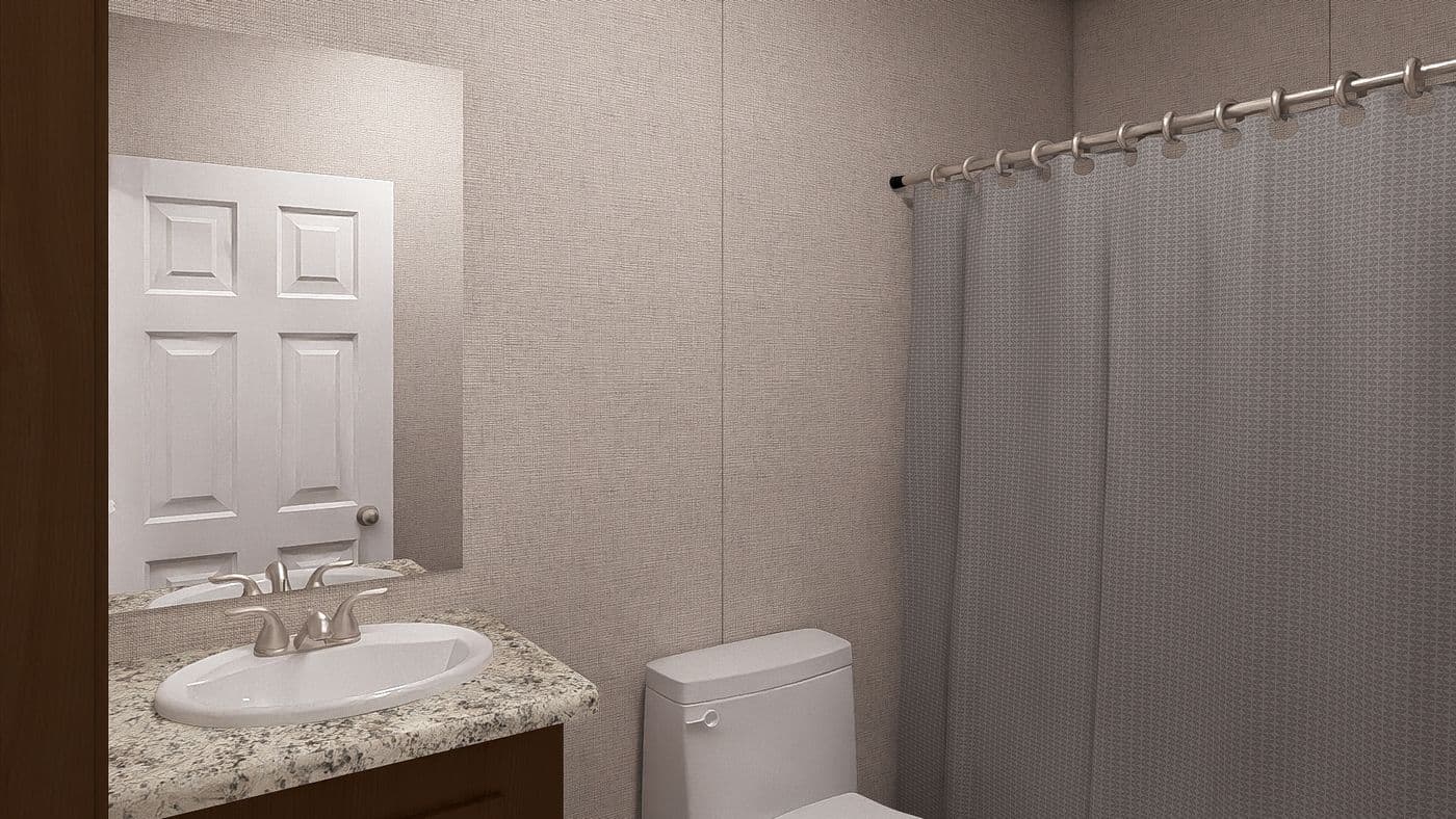 The MAPLE Guest Bathroom. This Manufactured Mobile Home features 3 bedrooms and 2 baths.