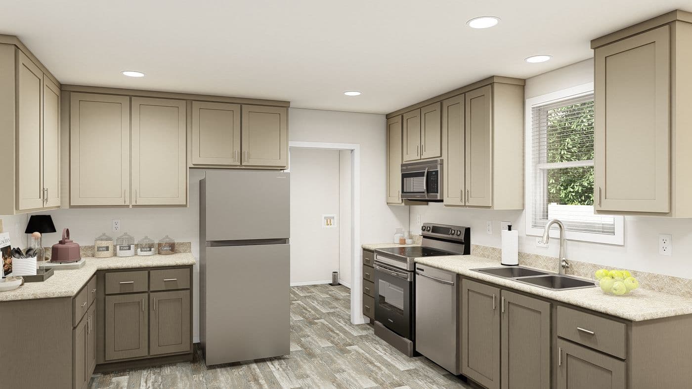 The DRM481F 48'              DREAM Kitchen. This Manufactured Mobile Home features 3 bedrooms and 2 baths.