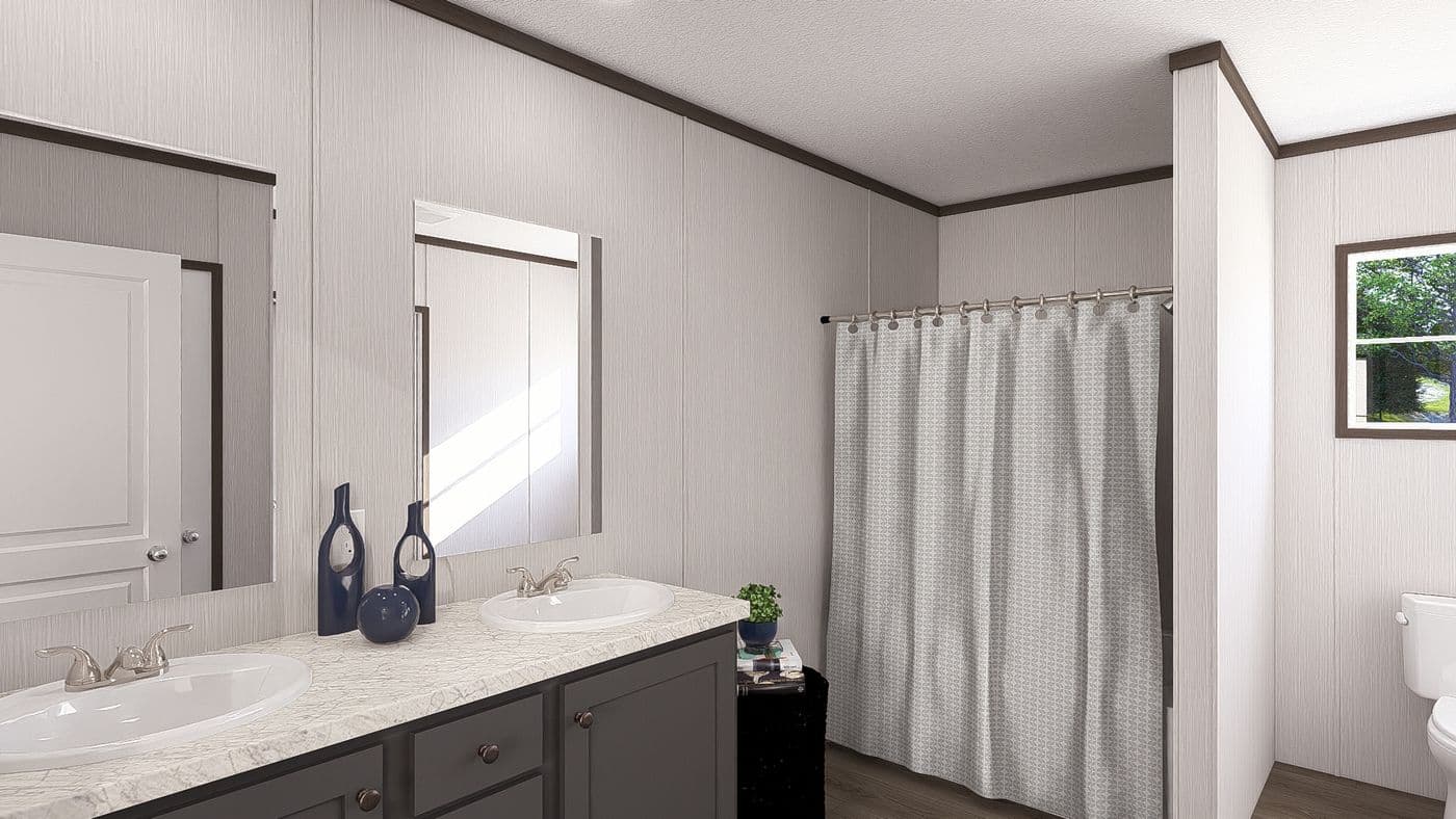The LEGEND 28X68 Primary Bathroom. This Manufactured Mobile Home features 4 bedrooms and 2 baths.