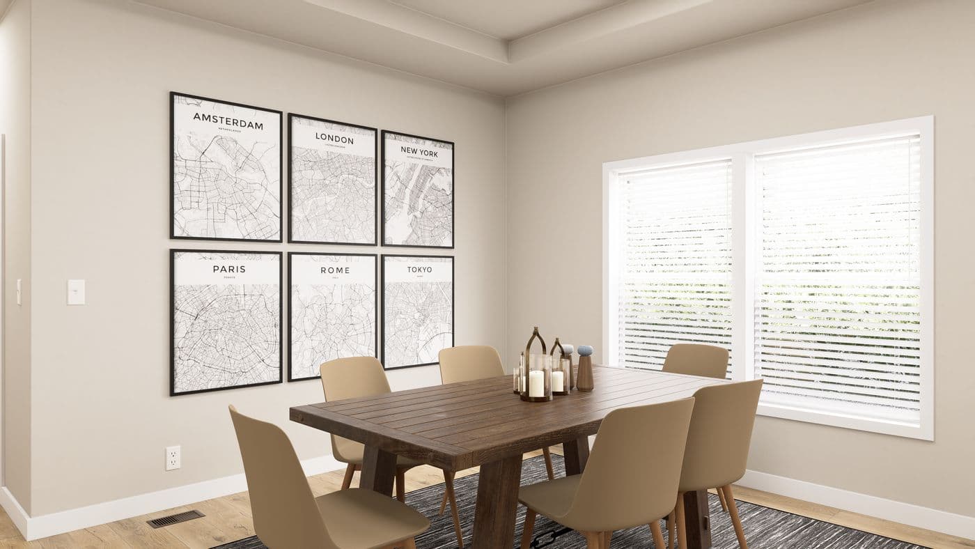 The ING764G WEEPING WILLOW      GW Dining Room. This Manufactured Mobile Home features 4 bedrooms and 2 baths.