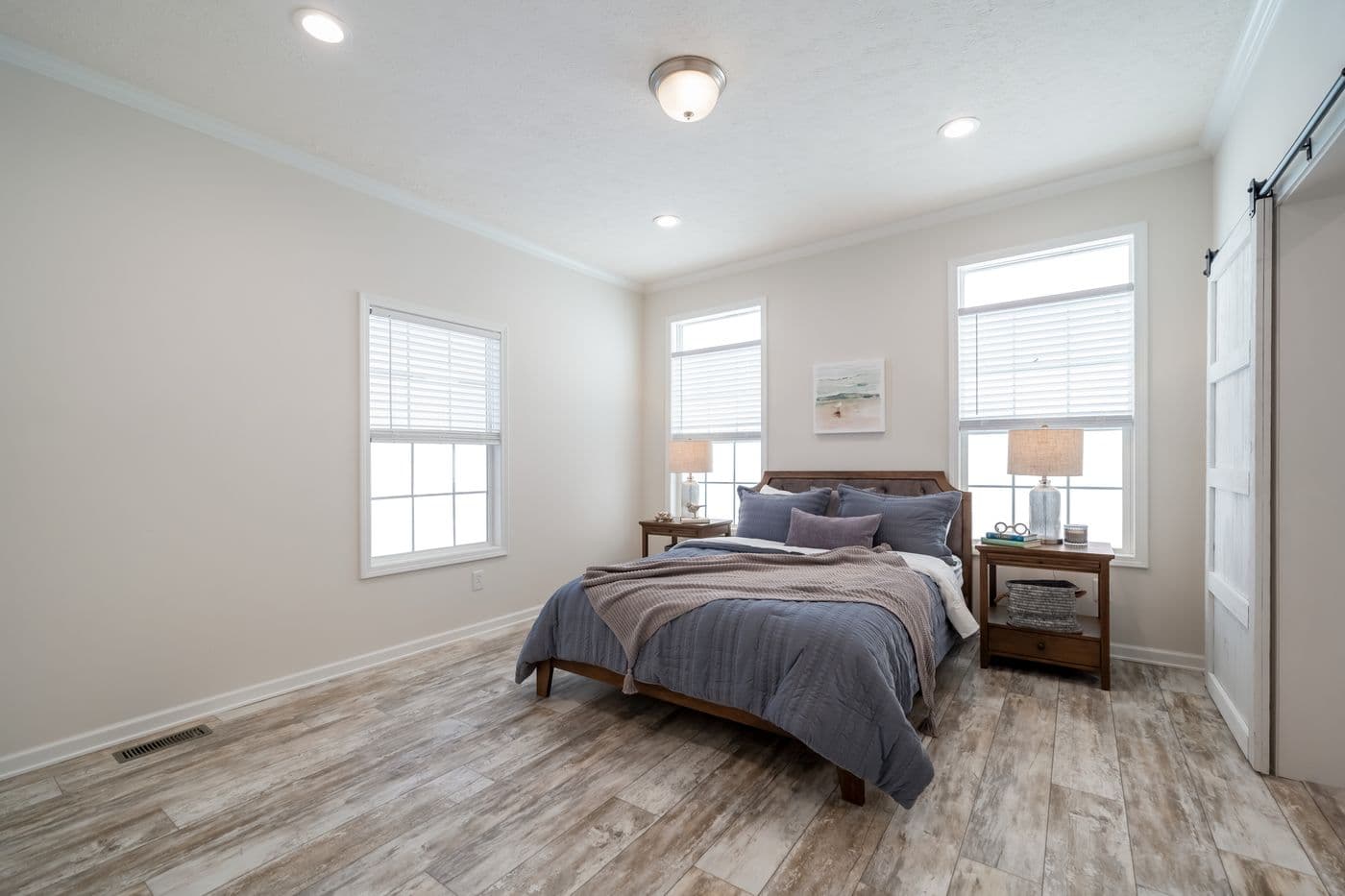The 2889 THE COTTAGE MOD Primary Bedroom. This Modular Home features 3 bedrooms and 2 baths.