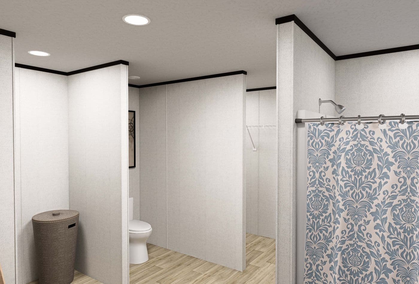 The HORIZON DAWN Primary Bathroom. This Manufactured Mobile Home features 3 bedrooms and 2 baths.