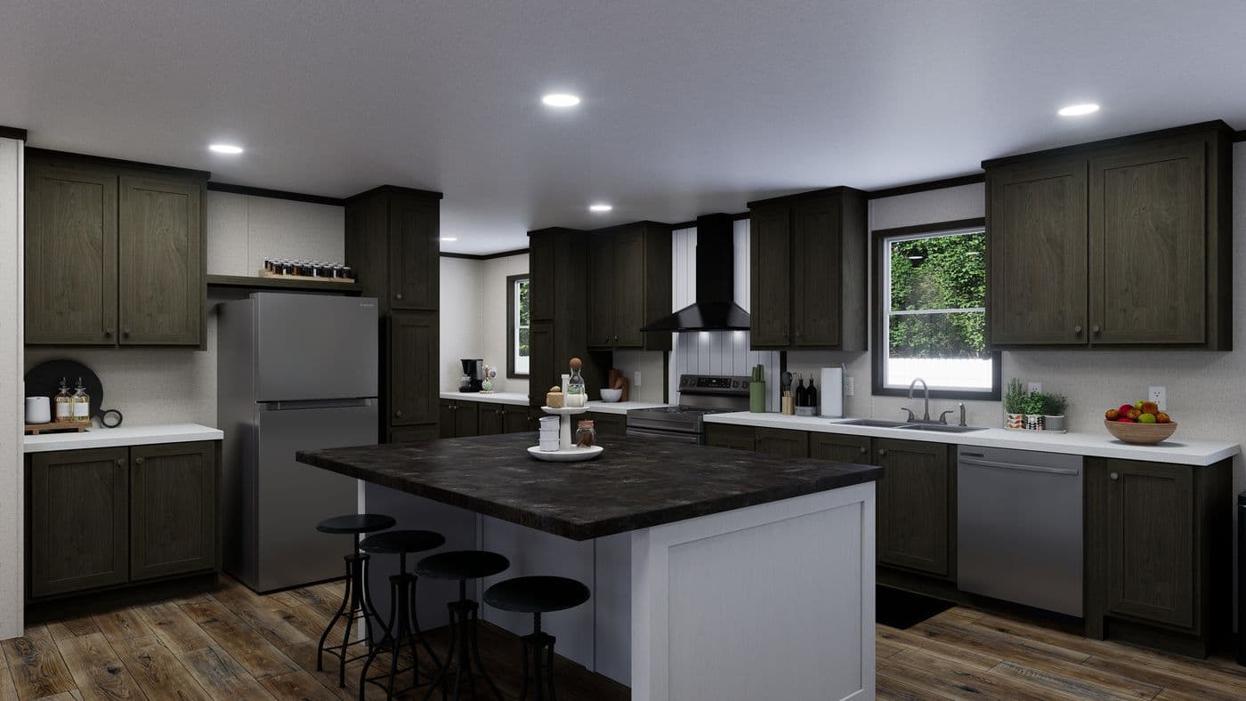 The VENTURE Kitchen. This Manufactured Mobile Home features 4 bedrooms and 2 baths.