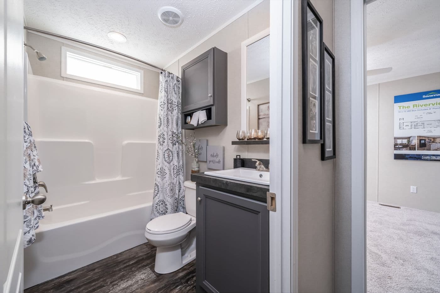 The RIVERVIEW Exterior. This Manufactured Mobile Home features 2 bedrooms and 2 baths.