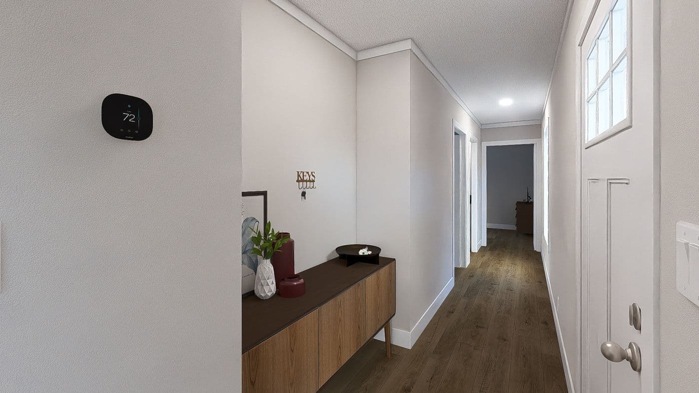 The RHYTHM NATION Foyer. This Manufactured Mobile Home features 3 bedrooms and 2 baths.