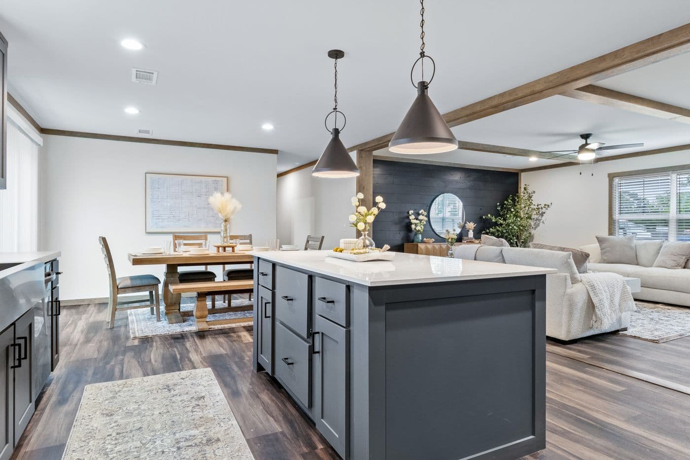 The EVERETT ELITE Kitchen. This Manufactured Mobile Home features 4 bedrooms and 3 baths.