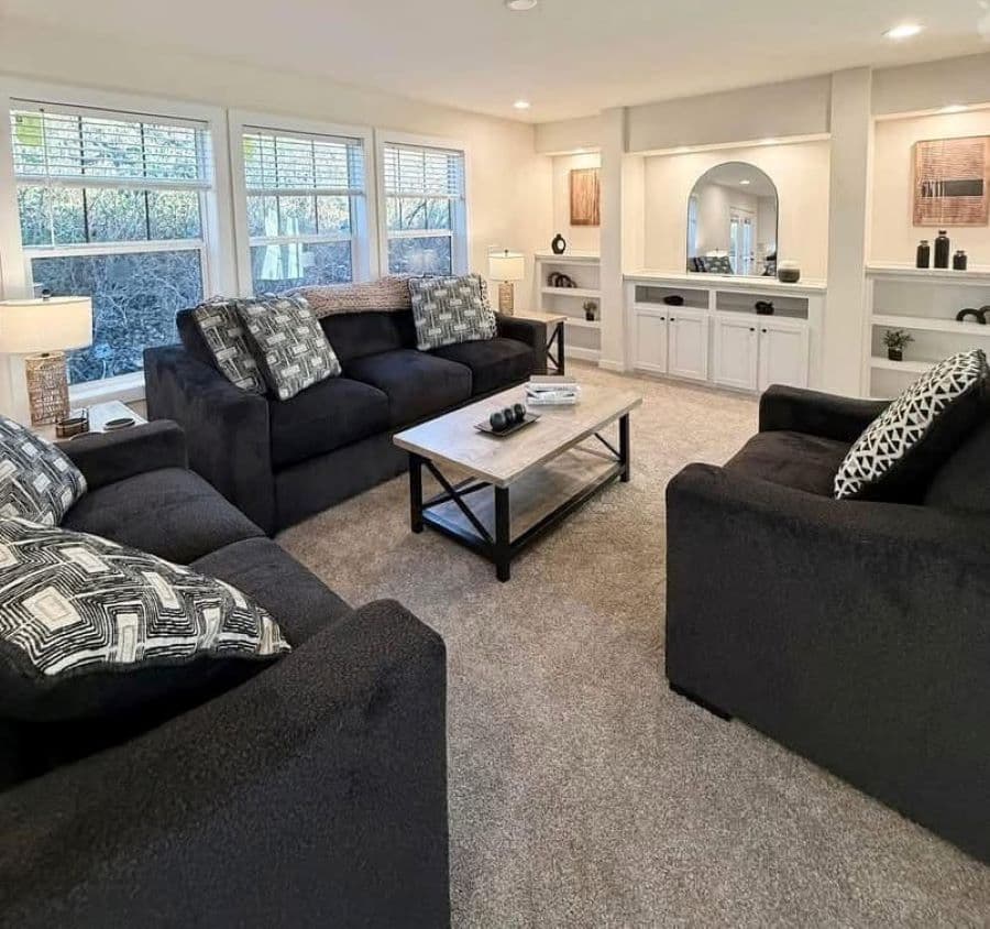 The TOMPKINS BLVD/6428-MS029-1 SEC Living Room. This Manufactured Mobile Home features 3 bedrooms and 2 baths.